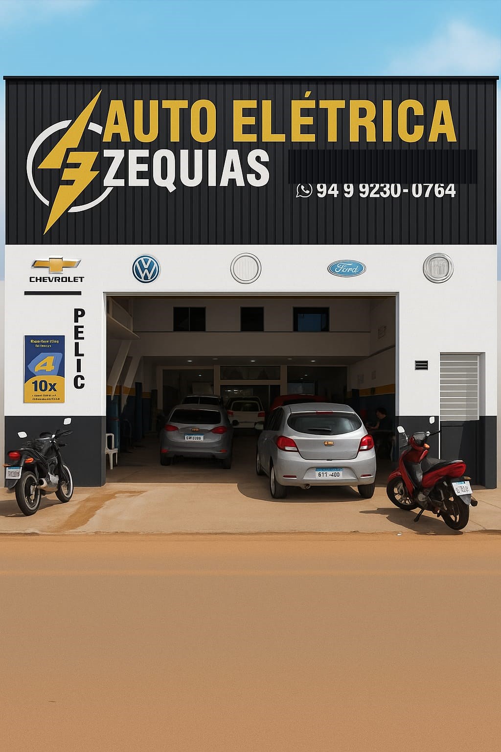 Fachada principal da Auto Elétrica do Ezequias
